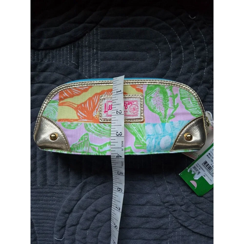 NWT Lilly Pulitzer What the Shell Patchwork Pencil Me In Case Bag